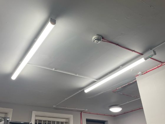 Electrician fixing electrical system