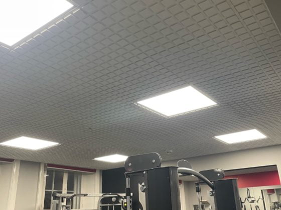 Electrician working on electrical installation service