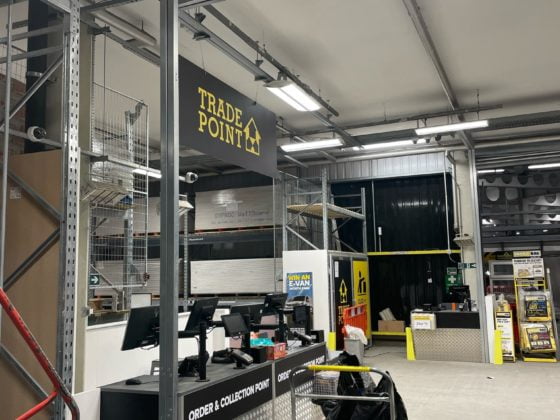 Professional electrician performing electrical work