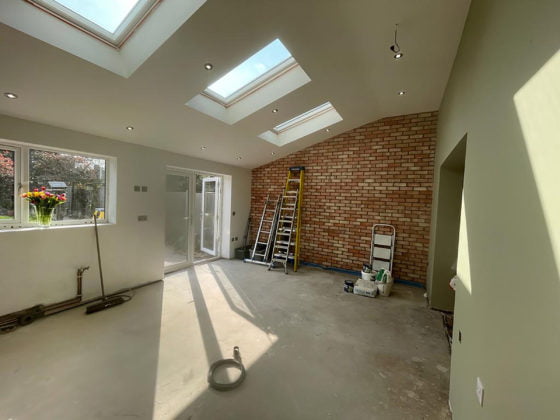 New power for a Kitchen Extension the finished job