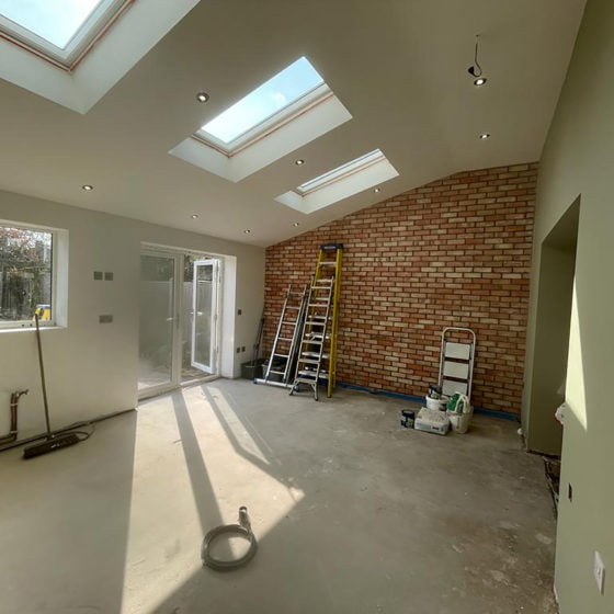 New power for a Kitchen Extension the finished job