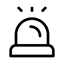 Black emergency alarm icon with flashing lights