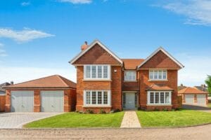 Modern brick house with double garage