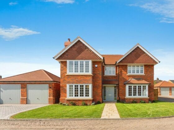 Modern brick house with double garage