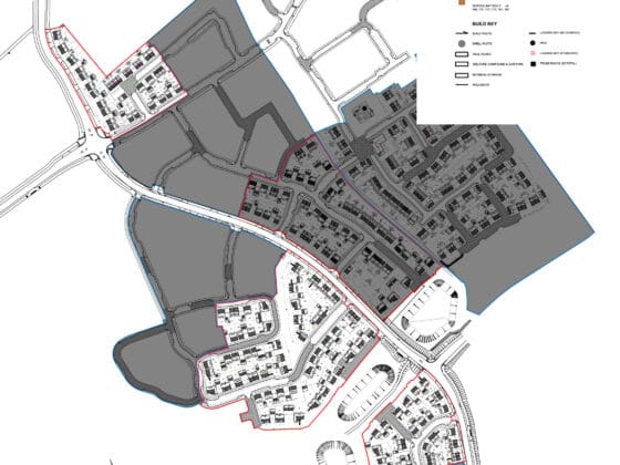 Detailed site layout plan with ecological enhancements.